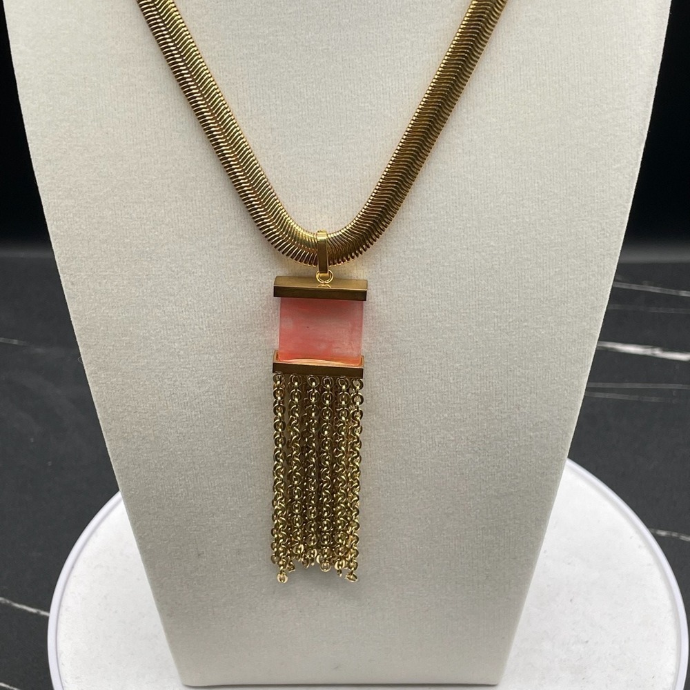 Vintage Contemporary Gold-Tone Classic Adjustable Snake Chain Tassel Lobster
